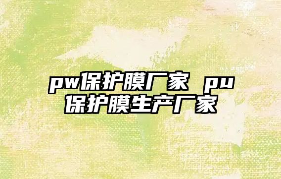 pw保護膜廠家 pu保護膜生產(chǎn)廠家