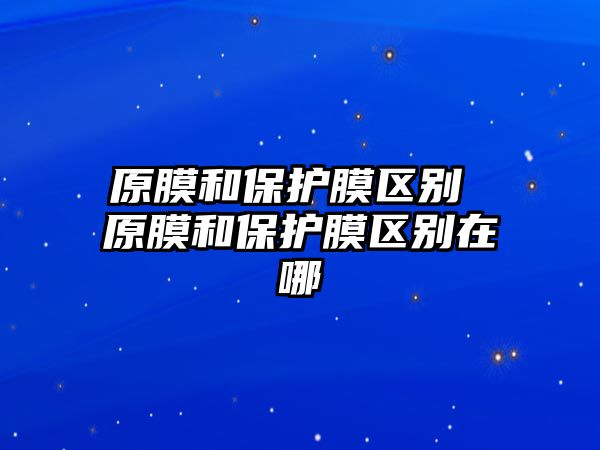 原膜和保護膜區(qū)別 原膜和保護膜區(qū)別在哪