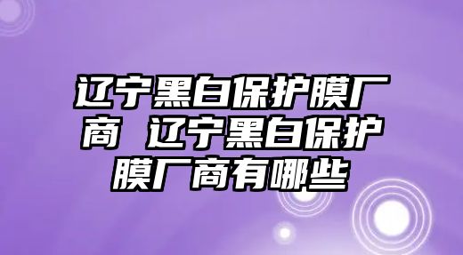 遼寧黑白保護(hù)膜廠商 遼寧黑白保護(hù)膜廠商有哪些