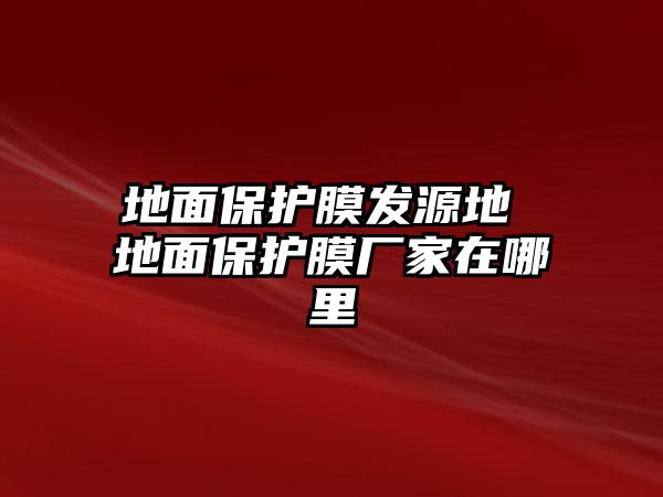 地面保護(hù)膜發(fā)源地 地面保護(hù)膜廠家在哪里