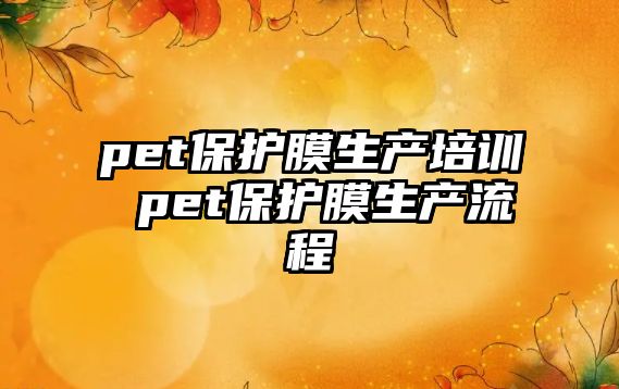 pet保護膜生產(chǎn)培訓 pet保護膜生產(chǎn)流程