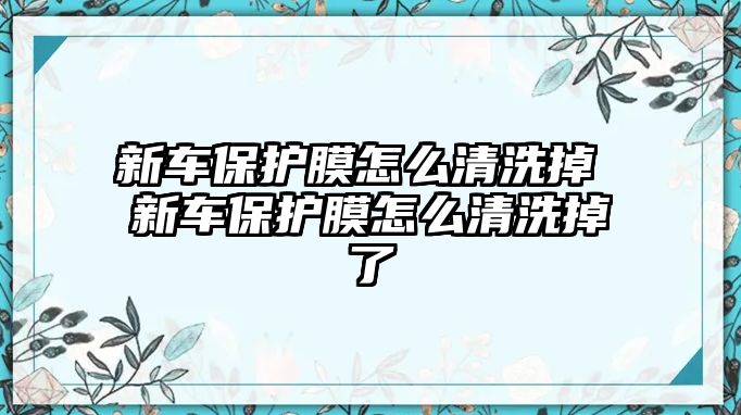 新車保護膜怎么清洗掉 新車保護膜怎么清洗掉了